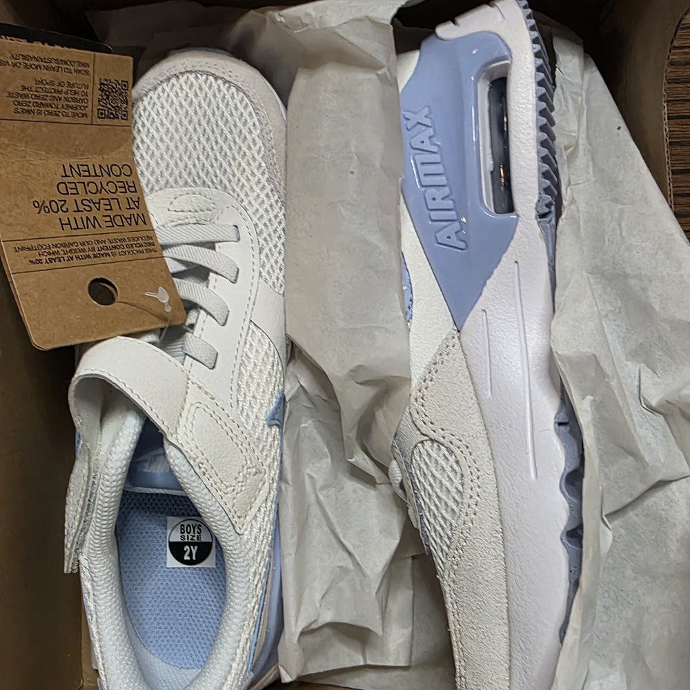 Nike Air Max White and Blue Sneakers